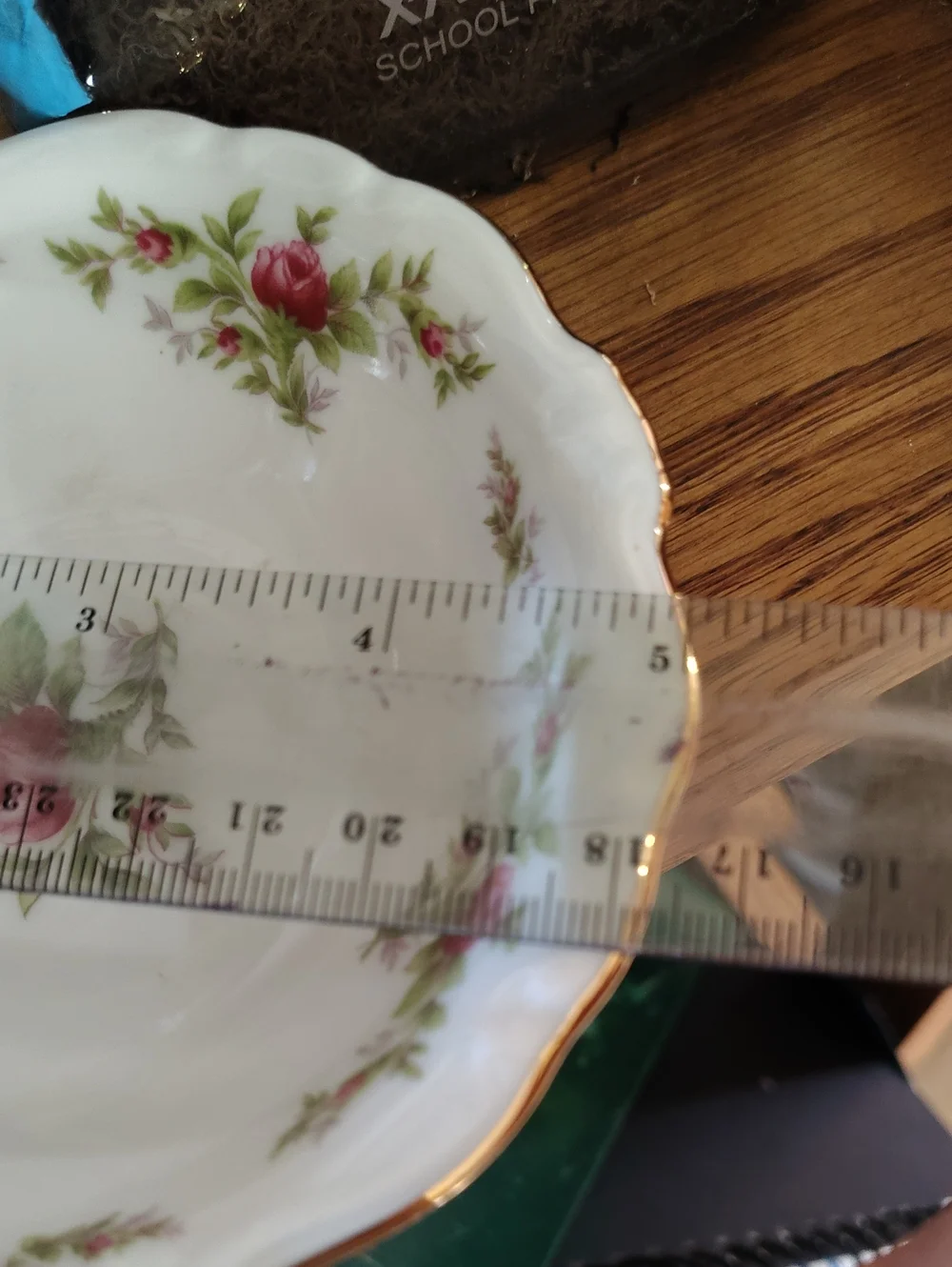 Haviland White Porcelain Small Serving Bowl with Pink Rose Garlands